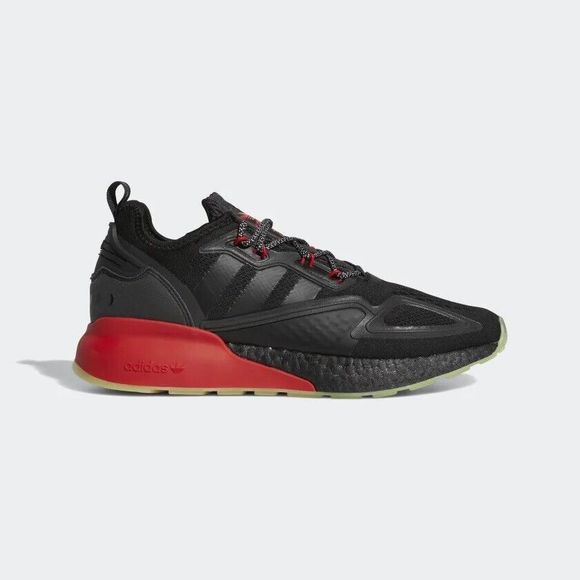 Adidas Originals Mens ZX 2K Boost Shoes Black Scarlet H01925 main image 8